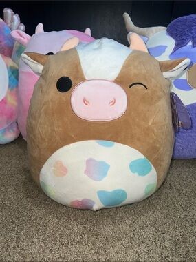 Squishmallows Brown and Pink Cow Plush "Griella"